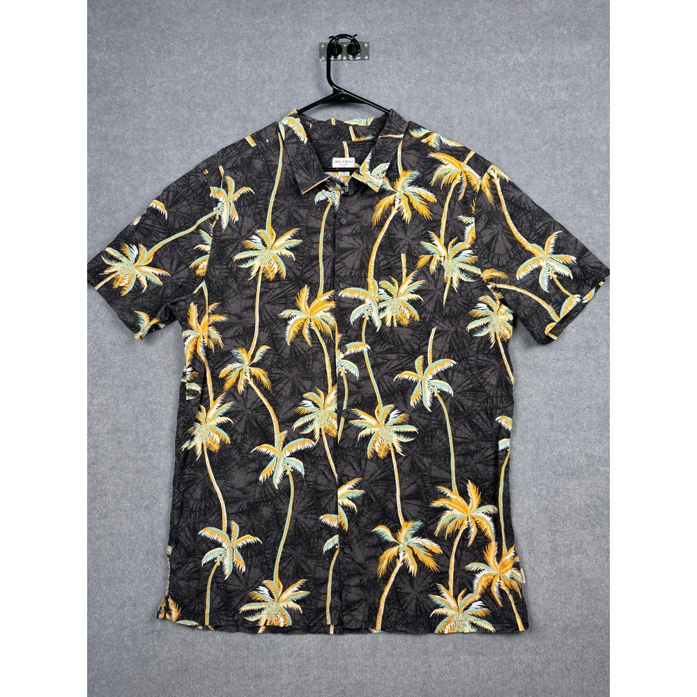 Jack O'Neill Mens XXL Palm Tree Tropical Button Front Shirt Charcoal HO1704001